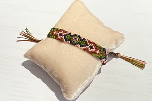 TAMARA TAICHMANN Baumwollarmband "MAYA" rose/army