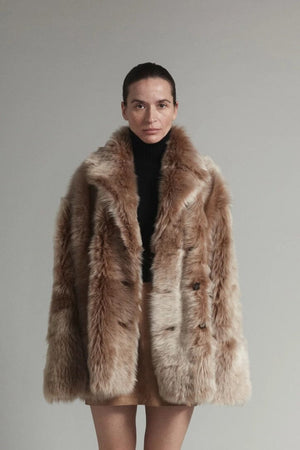 UTZON Shearlingjacke "JEHANNE" camel