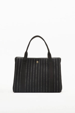 Flanneltasche "Traversée" medium pine stripe storm black