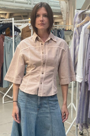 HAIKURE Wide Jeans Jacke "LILAS" skin washed