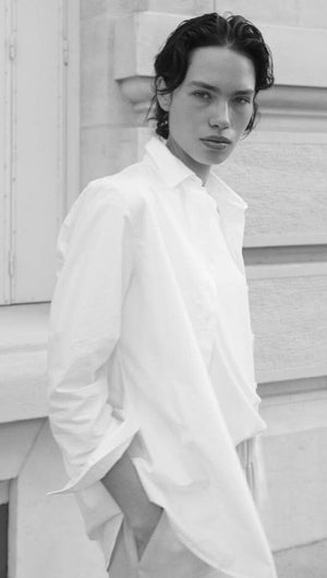 KNIT TED Popeline Hemd "LIES" weiss