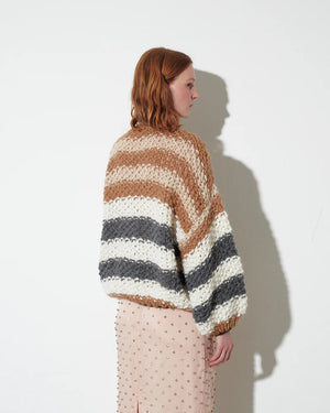 MAIAMI short sleeve cardigan "ALPACA" beige