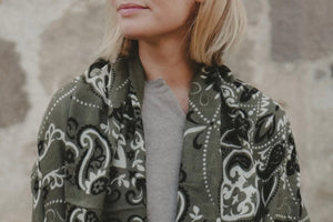 MAISON LECOMTE FLAMANT Wool/Cashmere "Cape" large khaki