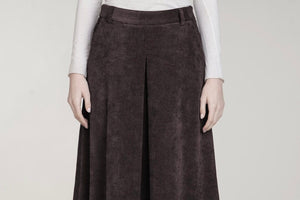 VIA MASINI Velourcord Jupe "CARA" chocolat