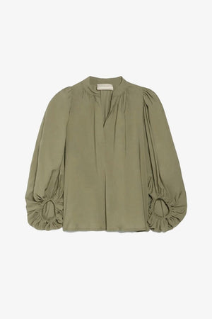 VANESSA BRUNO Baumwollbluse "BELL" oliv