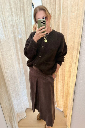 VIA MASINI Velourcord Jupe "CARA" chocolat