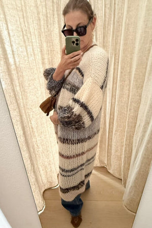 MAIAMI Hand - Strickmantel pearl mélange