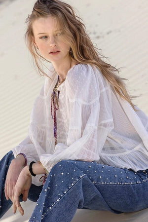 MES DEMOISELLES Baumwollbluse "TAMMY" off-white