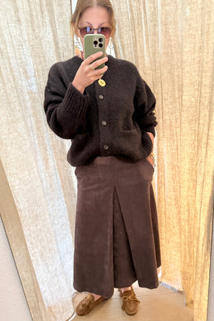 VIA MASINI Velourcord Jupe "CARA" chocolat