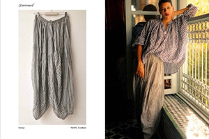 CLARAMONTE cotton kaftan "ALI" blue stripe