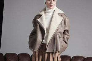 UTZON Shearlingjacke "JUIN" natural