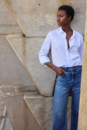 BORO Denim Cropped Jeans "SAPPORO" winter blue washed