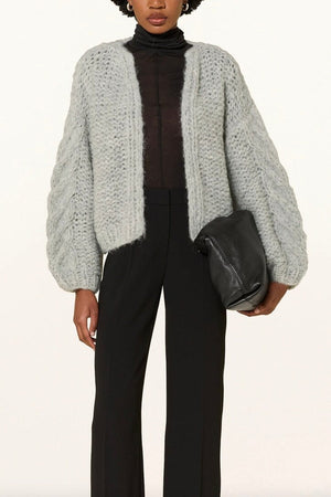 MAIAMI Fleecy Alpaca Bomber Cable grey