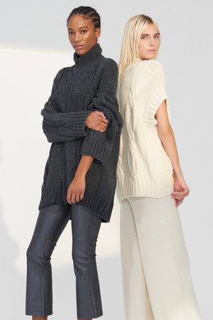 VIA MASINI Strickjacke "Zip" antracite