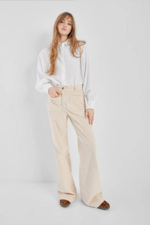 SOSUE Baumwollbluse "Antonia" slim weiss