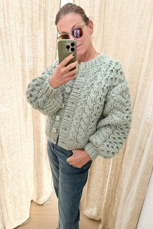 I LOVE MR MITTENS Chunky Wool "HONEY" Bomber sea foam