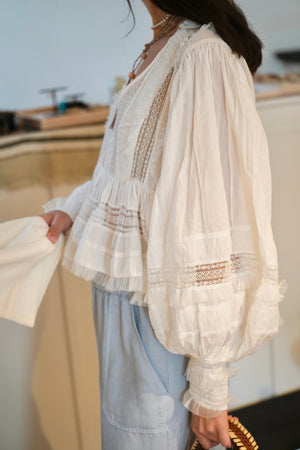 MES DEMOISELLES Baumwollbluse "MELODY" weiss