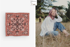 MAISON LECOMTE FLAMANT Baumwollschal "Bandana" rouille