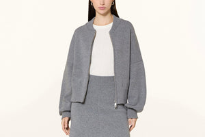 SOSUE Merinowool - Bomber "JOY" grau méliert