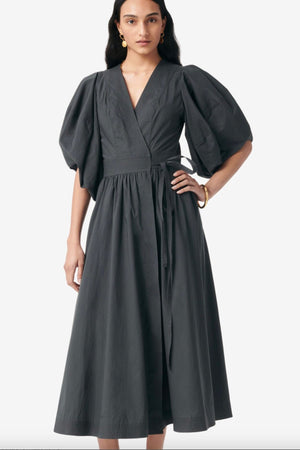 VANESSA BRUNO Baumwollblend- Midikleid "GELYANE" orage