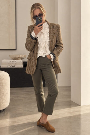 VIA MASINI Stretch - Leather leggings cropped chocolat