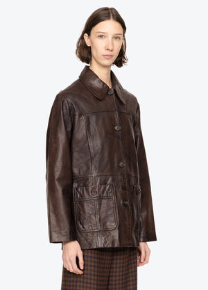 SEA NEW YORK Lederjacke "LENOIR" chocolat