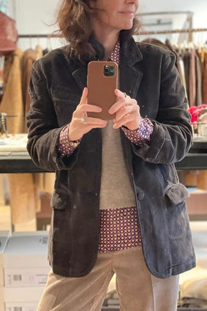 HAPPY HOUSE oversized Blazer "Cord" choco