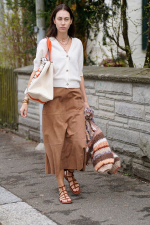 VIA MASINI Wildlederjupe "GIOTTO" cuoio