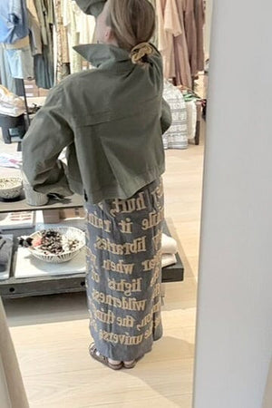 KARIEN BELLE Pareo Skirt "POETRY" charcoal