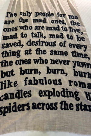 KARIEN BELLE Pashmina "POETRY" sand/black