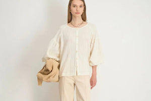 STELLA FOREST Baumwollbluse "POLINA" off-white