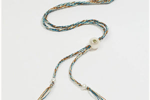 TAMARA TAICHMANN cotton necklace "Scarlett" Amazonite turquoise