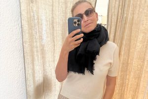 Choice by Réjane Rosenberger cashmere scarf gray méliert (MS-70027)