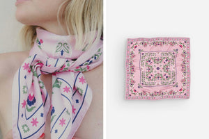 MAISON LECOMTE FLAMANT Seidenschal "Secret Garten" rosy pink