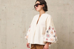 STELLA FOREST Baumwollbluse "OKSANNA" offwhite