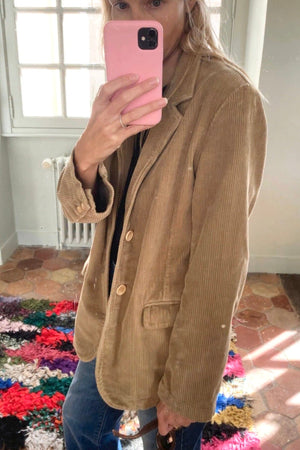 HAPPY HOUSE oversized Blazer "Cord" beige vintage