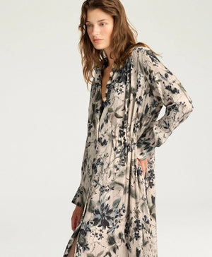 MOMONI Viscose Maxikleid "NATALIE" verde multicolor