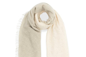 VON GOAT Cashmere Schal "TyeDye" taupe/icebear