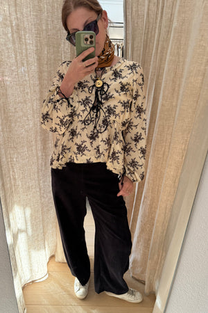 VIA MASINI Velour Cordhose "Samira" babycord schwarz