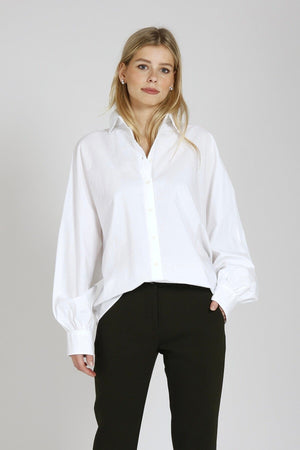 SOSUE Baumwollbluse "Antonia" slim weiss