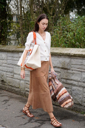 VIA MASINI Wildlederjupe "GIOTTO" cuoio