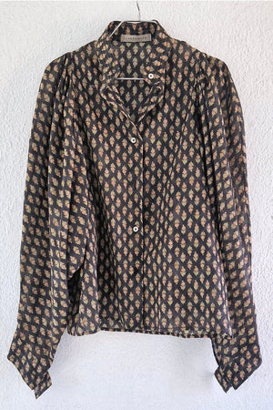 CLARAMONTE Baumwollbluse "Klaus" black flower