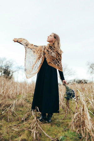 MAISON LECOMTE FLAMANT Wool/Cashmere "Cape" large camel