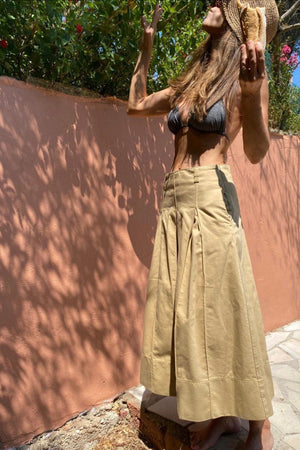 HAPPY HOUSE Midi - Jupe "CECILE" noir délavé with elastane