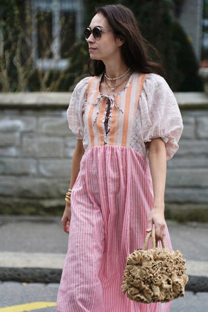 CLARAMONTE Baumwollkleid "MATY" patch pink