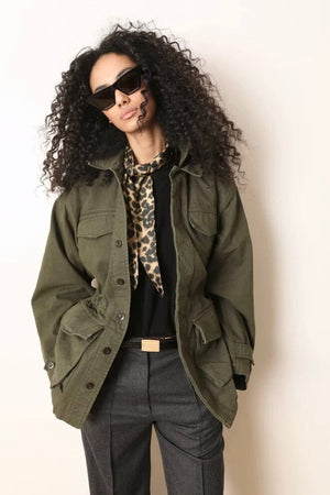 LAURENCE BRAS dicke Baumwolljacke "CARGO" khaki