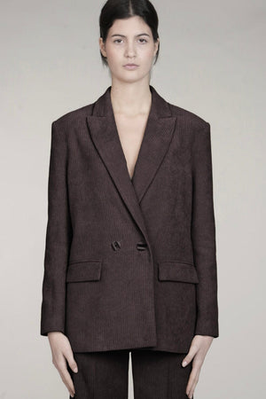 VIA MASINI Velour Cordjacke "MESA" chocolat