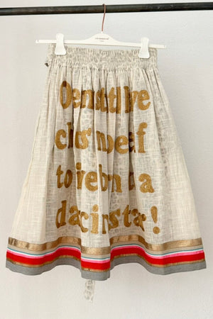 KARIEN BELLE Midi Skirt "POETRY" creme/rot