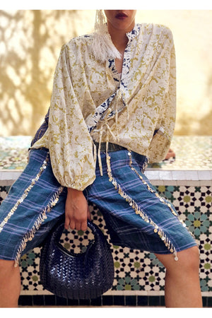 CLARAMONTE cotton blouse "Nina" patch black