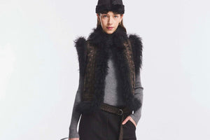 ANTIK BATIK Gilet "Sando" schwarz bestickt